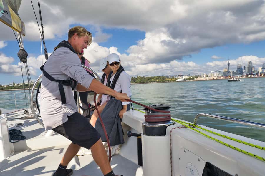 America’s Cup 2-Hour Sailing Experience Waitemata Harbour - The safety briefing and crew introduction