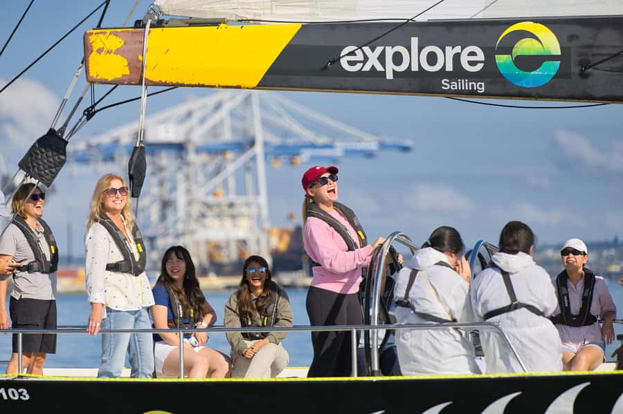 America’s Cup 2-Hour Sailing Experience Waitemata Harbour - Raising the sails and learning the work