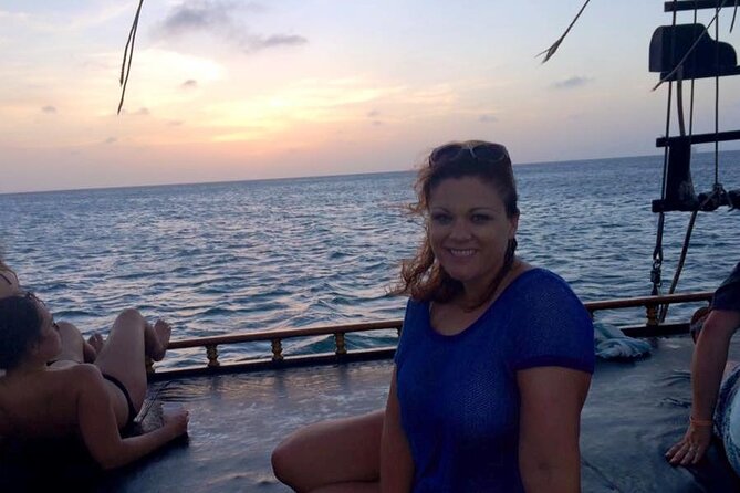 Aruba Sunset Jolly Pirate Sail with Open Bar - The rope swing is the main event