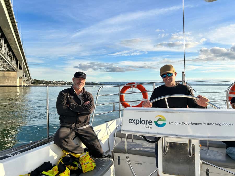 Auckland Harbour 1.5-Hour Sailing Cruise - Sky Tower and the Auckland skyline from the water