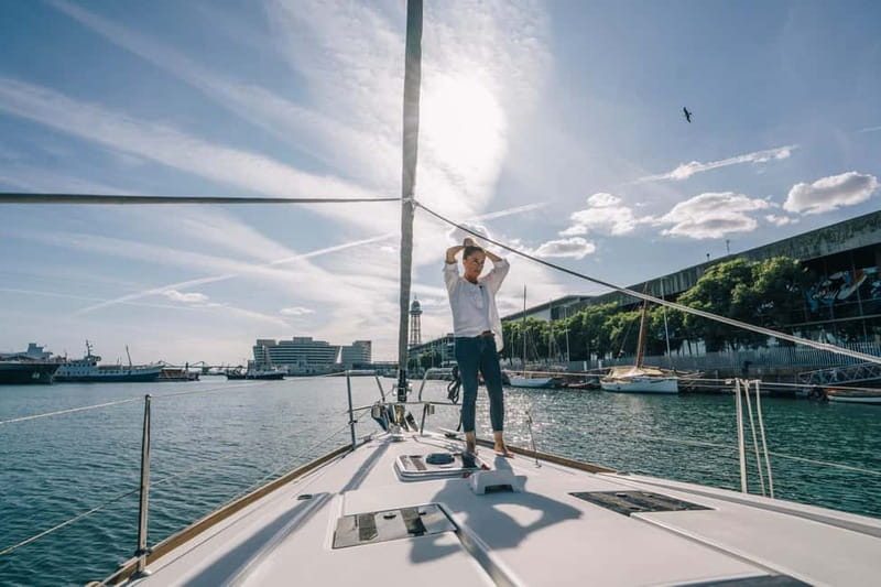 Barcelona: Sailing Tour + Food, Drinks, Swim & Sunset Option - The swim stop in the Mediterranean