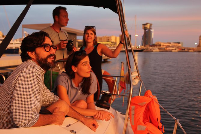Barcelona Unique Sunset Sailing Experience with Tapas & Open Bar - Live guitar, saxophone, and the evening mood