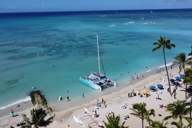 Board from Waikiki Beach for Aloha Hour Sail on Hāwea Catamaran - Weather and cancellation rules matter on the ocean