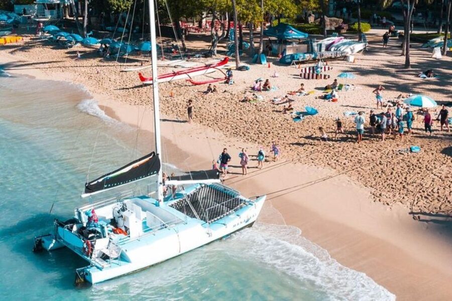 Board from Waikiki Beach: Scenic Sunset Sail on the Hāwea - Setting sail from the Duke Kahanamoku Statue