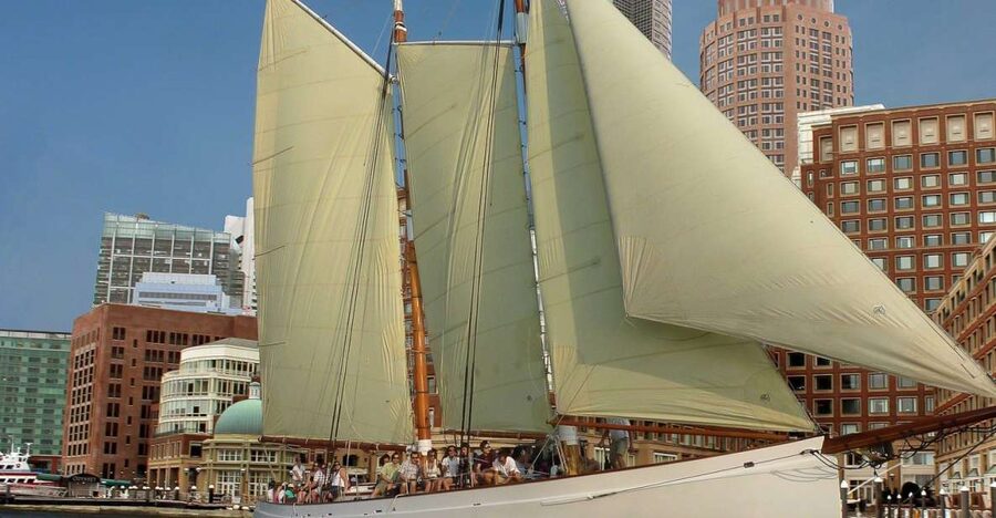 Boston: Harbor Champagne Sunset Sail from Rowes Wharf - The Boston Fish Pier and Fan Pier