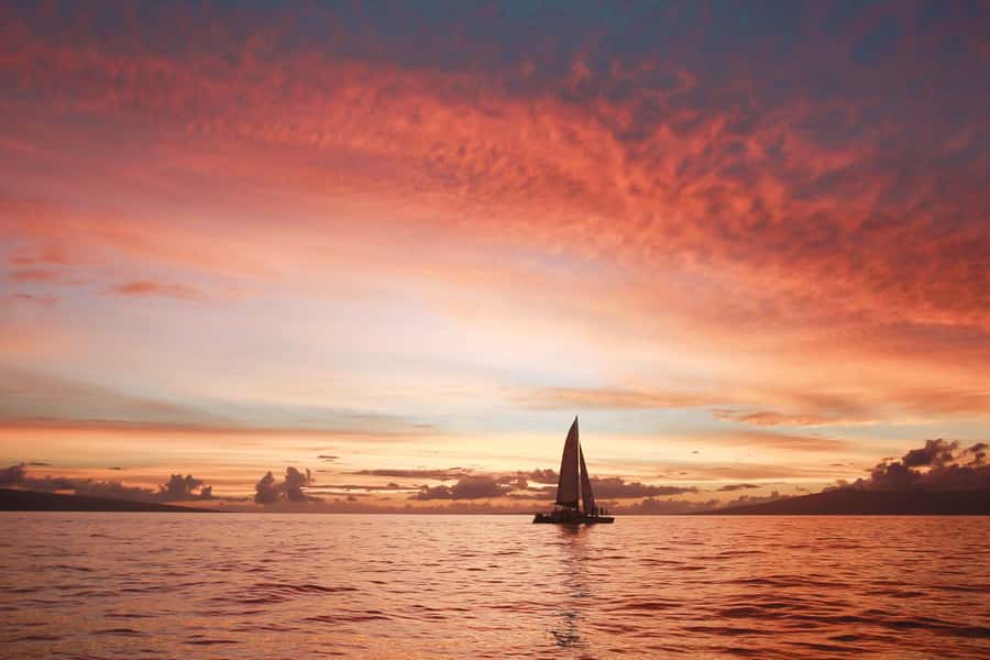 From Ma'alaea: 'Alihilani Sunset Sail Catamaran Tour - Leaving Maalaea Harbor for the Auau Channel