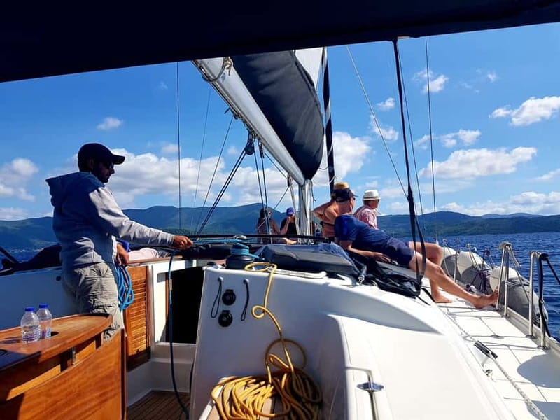 From Skiathos Marina: Yacht Sailing Day Trip with Lunch - Dasia cave snorkeling and the final stop at Arkos
