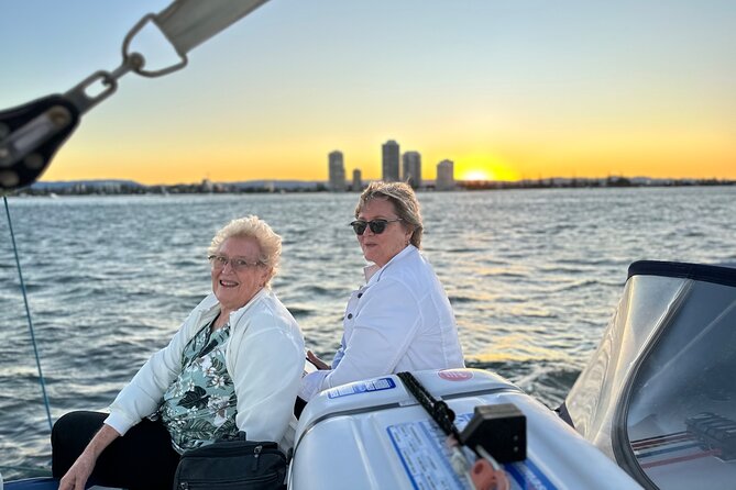 Gold Coast 2 Hr Sunset Private Sailing Charter with Drinks & Food - Catherine, Grant, Brent, and Marina as hosts