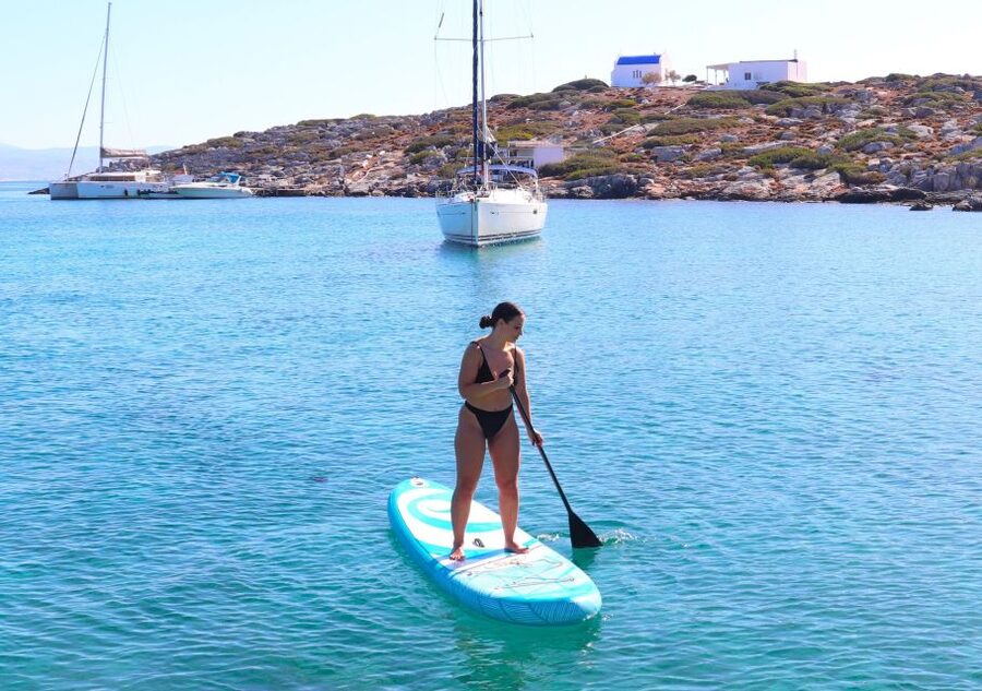 Kolimvari: Sailing Cruise with Meal & Water Activities - Agioi Theodoroi and the three-hour swim stop