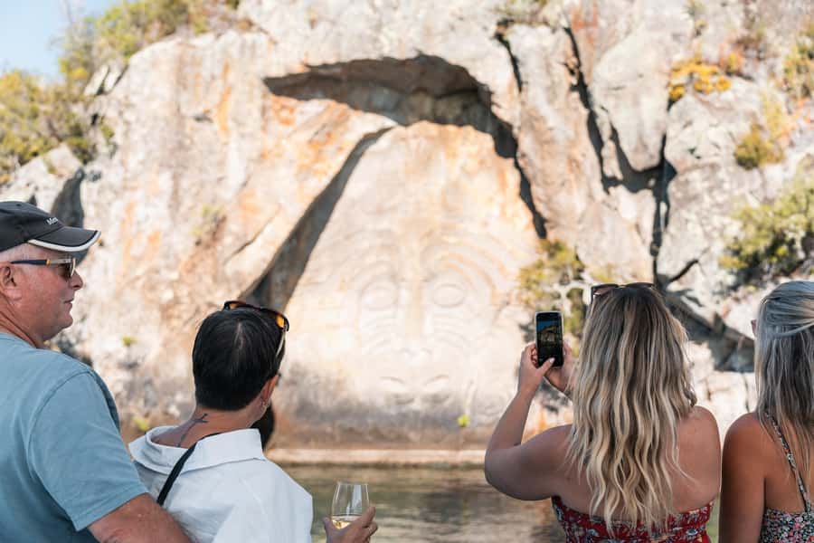 Lake Taupo: Luxury Sailing Catamaran to Māori Rock Carvings - Setting out from Taupō Marina