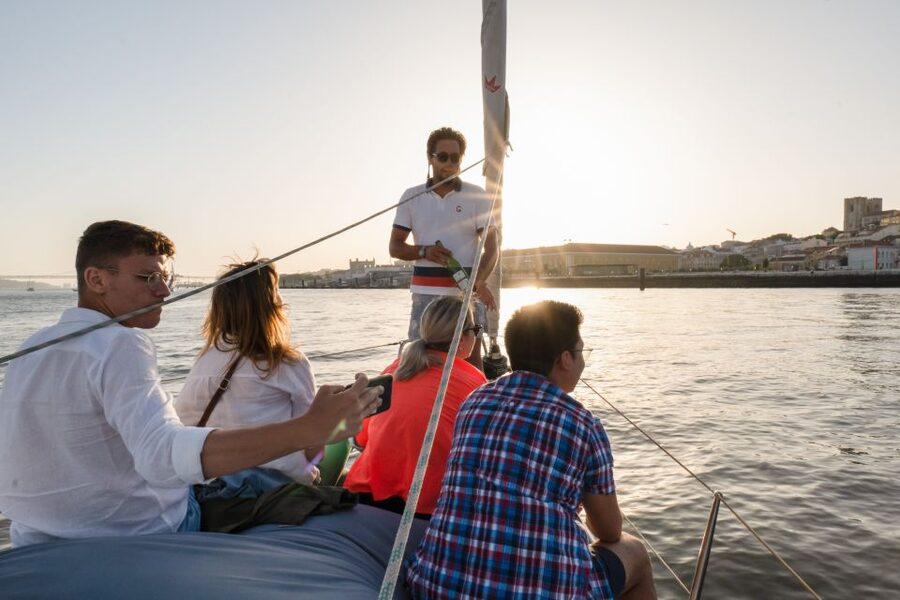 Lisbon: Daytime/Sunset/Night City Sailboat Tour with Drink - Belém landmarks, seen from the Tagus