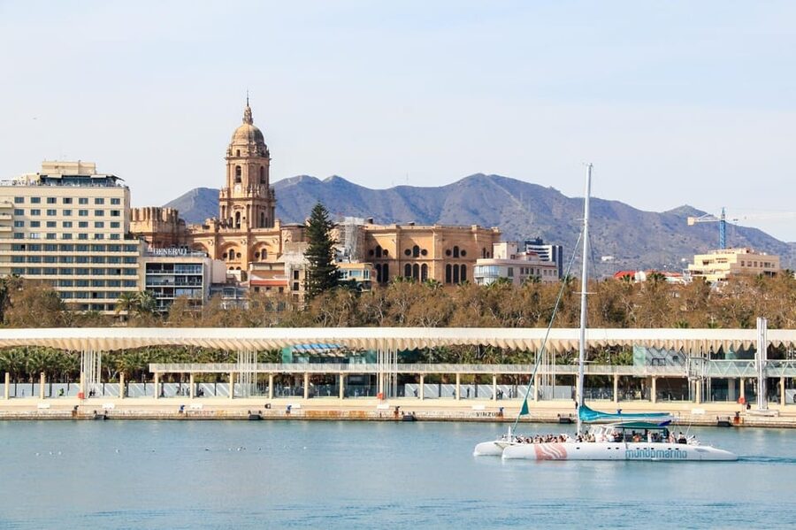 Malaga: Catamaran Sailing Cruise with Swimming & Optional DJ - Leaving Malaga’s pier for a different view