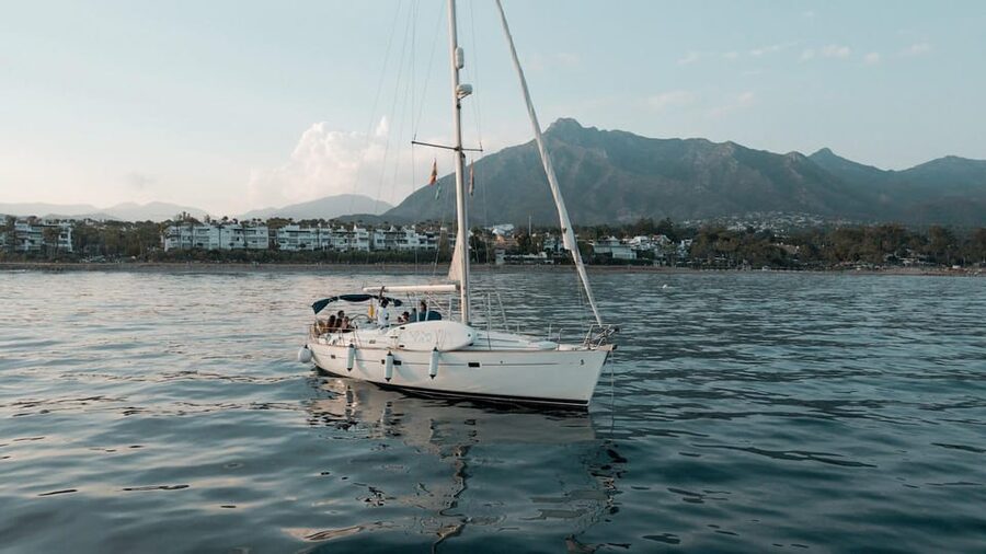 Marbella: Private Sailing Yacht Charter with Skipper - The swim stop and clear Mediterranean water