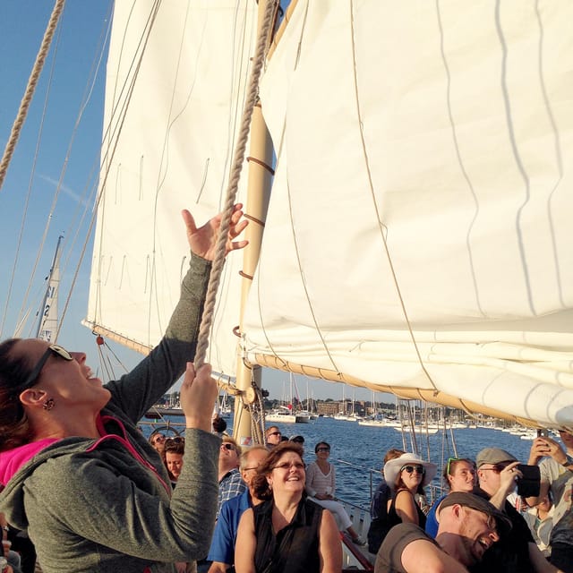Newport: Day Sail on Narragansett Bay aboard Aquidneck - Fort Adams, the Pell Bridge, and Newport’s working waterfront
