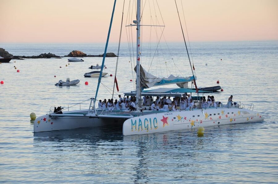 Palma de Mallorca: Sunset Sailing Catamaran Trip with Drink - Palma Cathedral from the Bay of Palma
