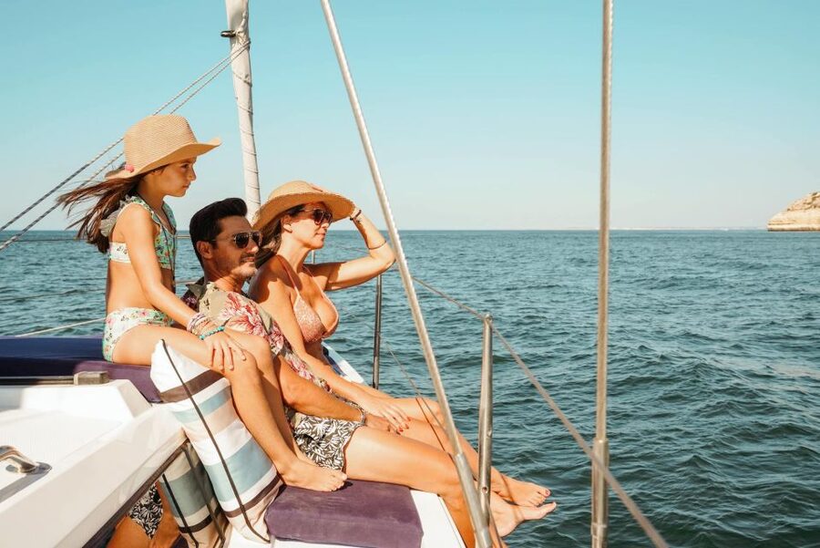 Portimao: Luxury Sail-Yacht Cruise with Sunset Option - Swimming stops and paddleboard time