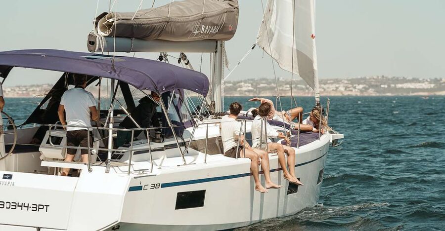 Portimao: Luxury Sail-Yacht Cruise with Sunset Option - Golden cliffs, small beaches, and rock formations