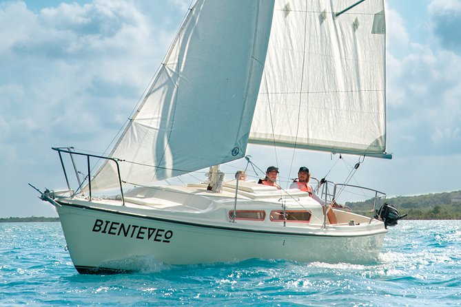 Private Sailboat + Captain for a Day Experience - Lake Bacalar and the changing shades of water