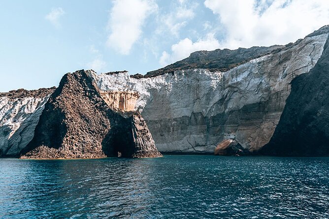 Round of Milos and Poliegos Sailing boat snorkelling cruise - The old sulfur mines from the water