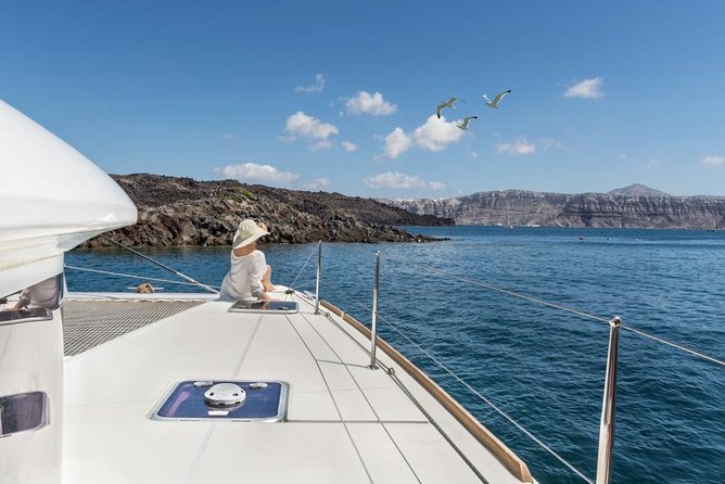 Santorini Caldera Sailing Tour with BBQ Lunch and Drinks - Into the caldera, toward Palea Kameni
