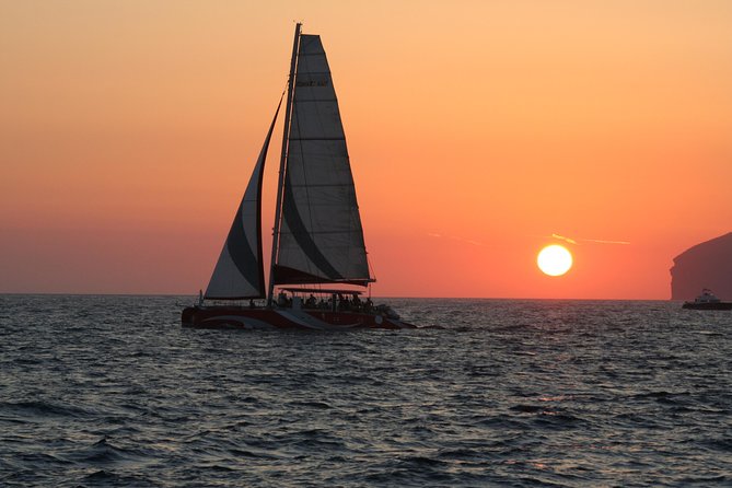 Santorini Sailing Dream Catcher with BBQ Lunch and Drinks - Red Beach, White Beach, and the changing route
