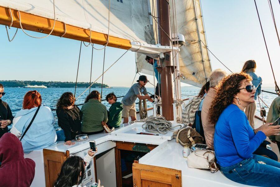 Seattle: Tall Sailboat Sunset Harbor Cruise - Olympic Mountains, Puget Sound, and Mount Rainier