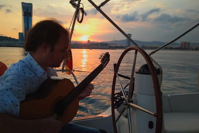 Sunset Sailing Experience w/ Live Spanish Guitar & Spanish Tapas - A sunset view that begins at Moll de Mestral