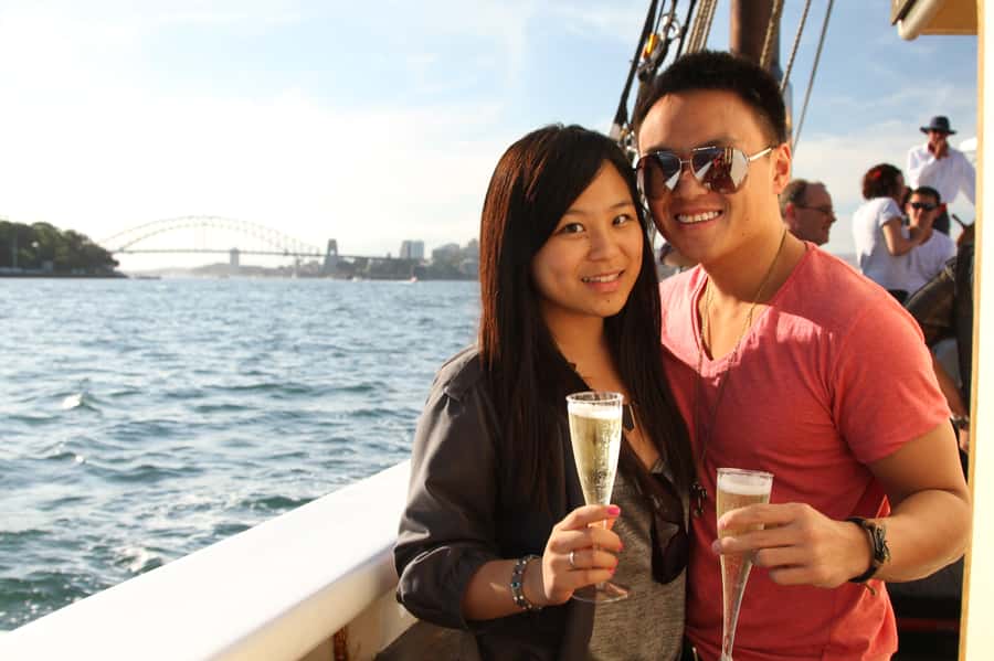 Sydney: Tall Ship Harbour Twilight Dinner Cruise - The best part: take the wheel or watch the crew work